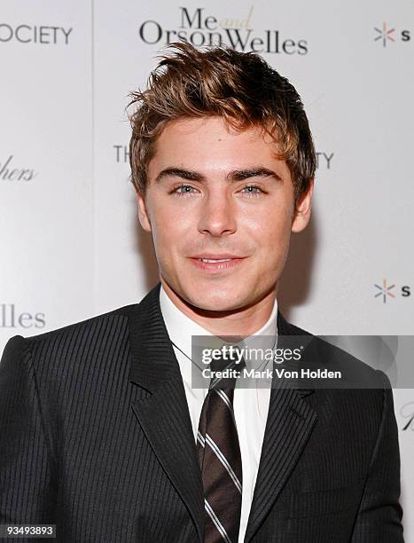 Actor Zac Efron attends The Cinema Society with Screenvision & Brooks Brothers screening of "Me And Orson Welles" at Clearview Chelsea Cinemas on...