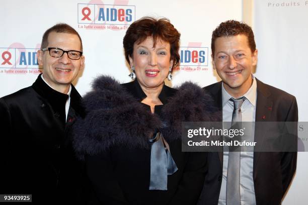 Michel Simon, Roselyne Bachelot and Bruno Spire attend the dinner to celebrate the 25th anniversary of AIDS International at Les Beaux-Arts de Paris...