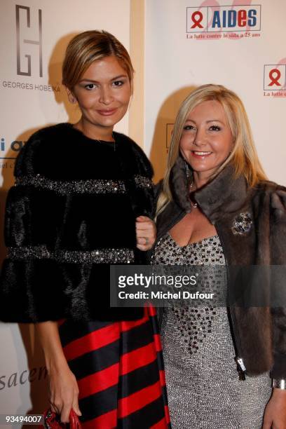 Lola Karimova and Monika Bacardi attend the dinner to celebrate the 25th anniversary of AIDS International at Les Beaux-Arts de Paris on November 28,...