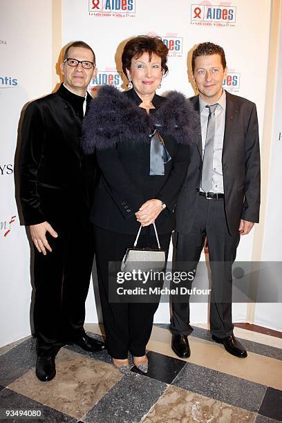 Michel Simon, Roselyne Bachelot and Bruno Spire attend the dinner to celebrate the 25th anniversary of AIDS International at Les Beaux-Arts de Paris...