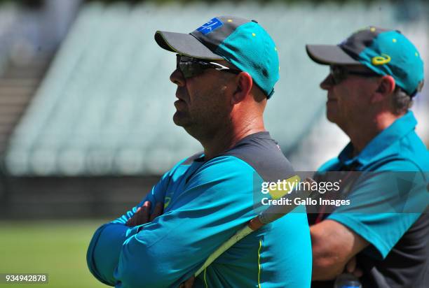 Darren Lehmann during the Australian national mens cricket team training session at PPC Newlands Stadium on March 20, 2018 in Cape Town, South Africa.