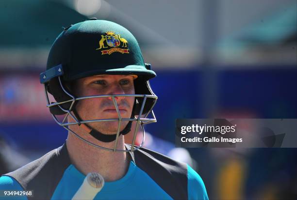 Steven Smith during the Australian national mens cricket team training session at PPC Newlands Stadium on March 20, 2018 in Cape Town, South Africa.