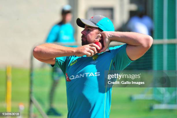 Jon Holland during the Australian national mens cricket team training session at PPC Newlands Stadium on March 20, 2018 in Cape Town, South Africa.