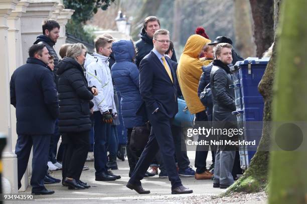 People leave the Russian Embassy in cars and vans on March 20, 2018 in London, England. Expelled Russian diplomats prepare to leave the embassy in...