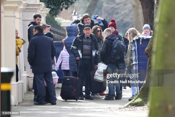 People leave the Russian Embassy in cars and vans on March 20, 2018 in London, England. Expelled Russian diplomats prepare to leave the embassy in...