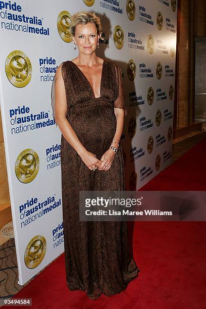 Television personality Sarah Murdoch arrives for the Pride of Australia National Medal 2009 ceremony at the Westin Hotel on November 30, 2009 in...