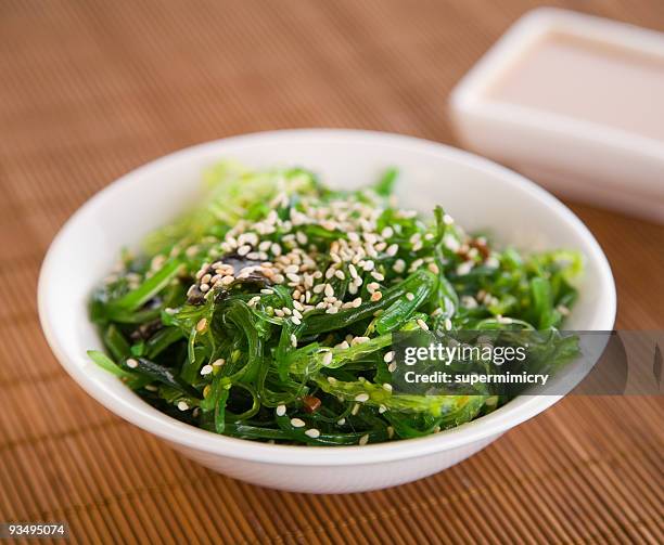 salada de alga wakame - alga - fotografias e filmes do acervo