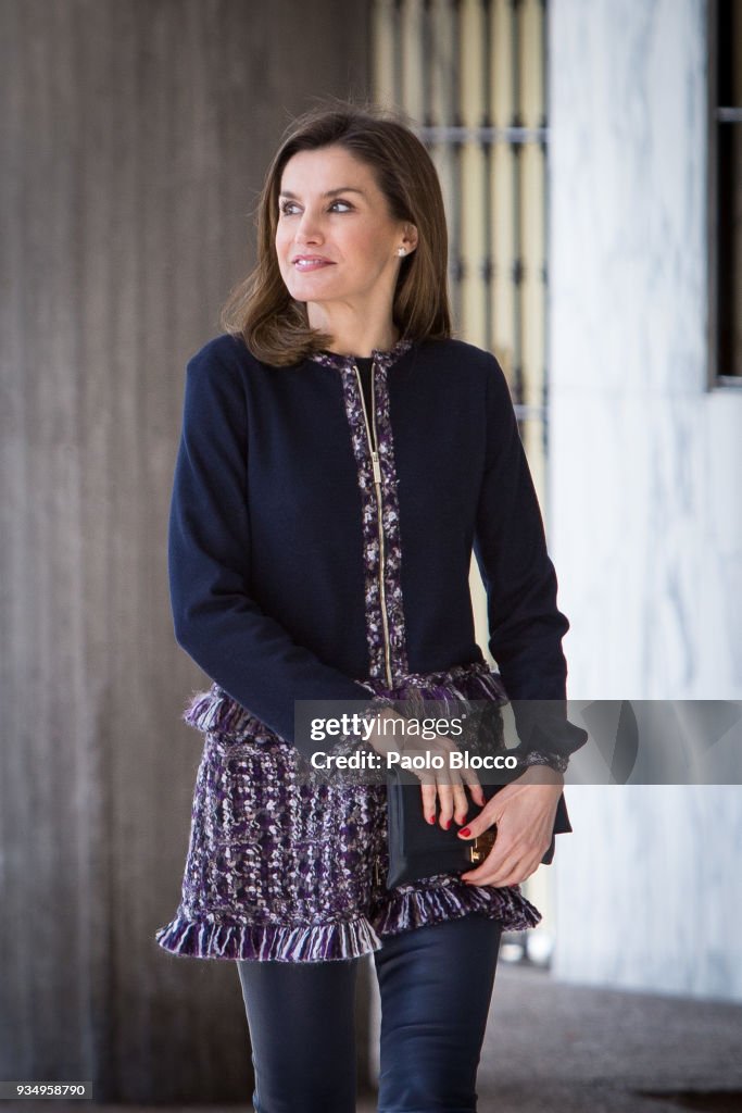 Queen Letizia of Spain Arrives At Integra Foundation Headquarters