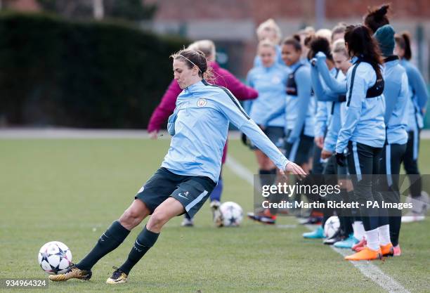 Manchester City's Jill Scott, during a training session at the City Football Academy, Manchester.