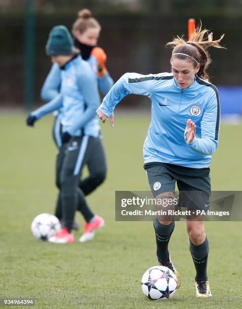 Manchester City's Jill Scott, during a training session at the City Football Academy, Manchester.