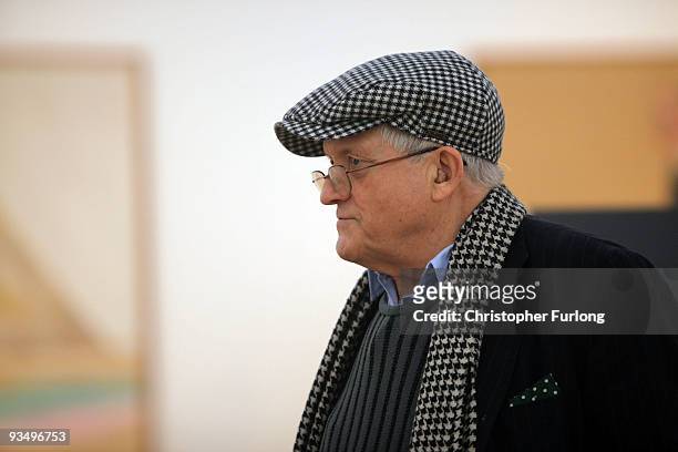 Artist David Hockney views some of his work during a tour of the new Nottingham Contemporary art space which is holding a major retrospective of his...