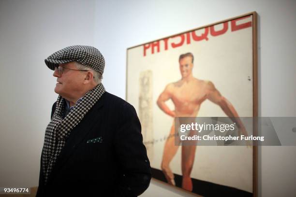 Artist David Hockney stands by 'Life painting for a diploma' one of his works on display at the new Nottingham Contemporary art space which is...