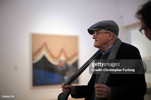 Artist David Hockney views some of his work during a tour of the new Nottingham Contemporary art space which is holding a major retrospective of his...