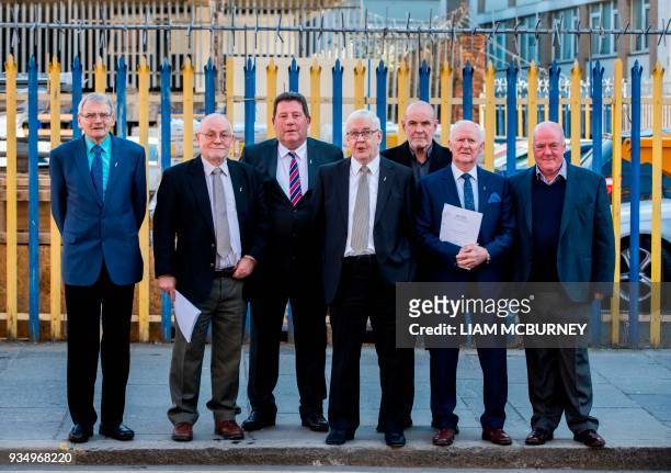 Men who were detained by the British in 1971, some of the so-called 'hooded men', Brian Turley, Liam David "Davy" Rodgers, Joe Clarke, Francis...