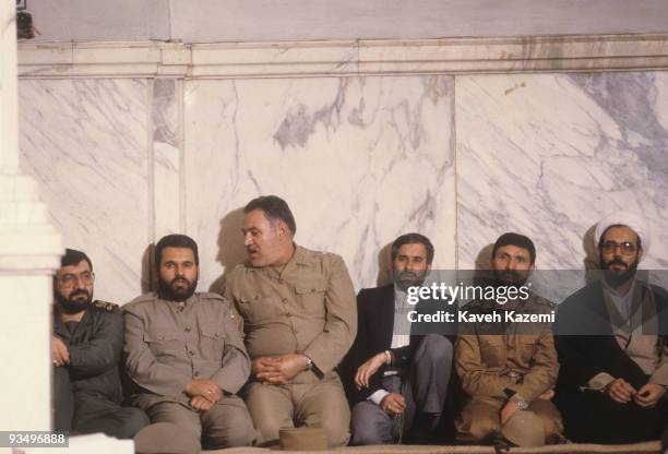 Iranian military leaders at Motahari mosque, Tehran, May 1991. They include: Revolutionary Guard commander Mohsen Rezaie , Minister of Defence Akbar...