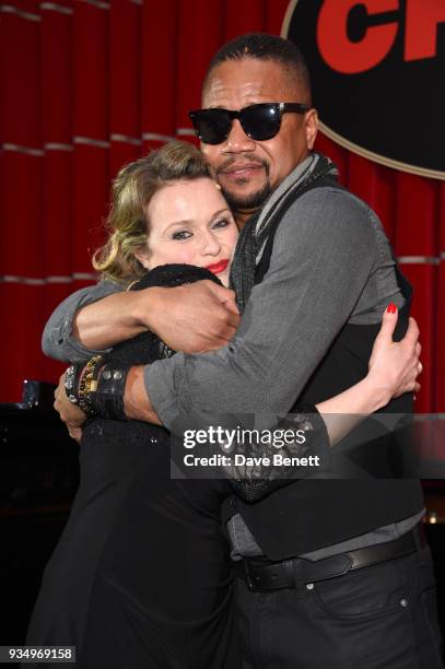 Sarah Soetaert and Cuba Gooding Jr. Attend a drinks reception celebrating the new 2018 production of "Chicago: The Musical" at Bar Zedel on March 20,...