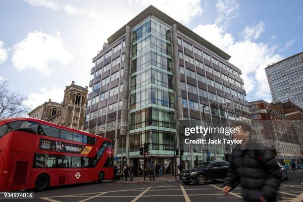 The London headquarters of Cambridge Analytica stands on New Oxford Street in central London on March 20, 2018 in London, England. British...