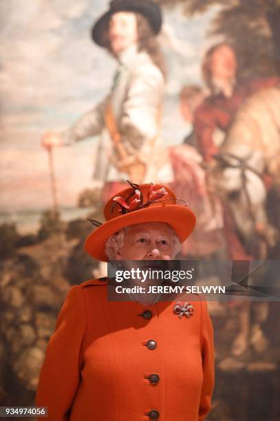 Britain's Queen Elizabeth II visits the Royal Academy of Arts in London on March 20, 2018. The Royal Academy of Arts has completed a major...