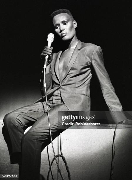 Grace Jones performs live at The Carre Theatre in Amsterdam, Netherlands on September 23 1981