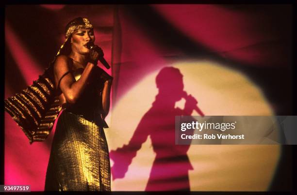 Grace Jones performs live on stage at the Dance Club Eye in Rotterdam, Netherlands on March 11 1994