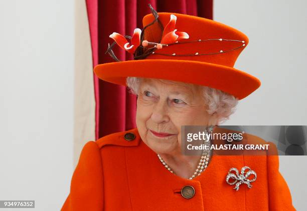 Britain's Queen Elizabeth II visits the Royal Academy of Arts in London on March 20, 2018. The Royal Academy of Arts has completed a major...