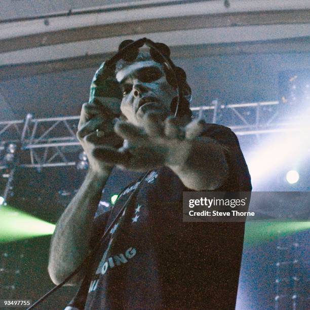 Ian Brown performs on stage at De Montfort Hall And Gardens on November 29, 2009 in Leicester, England.