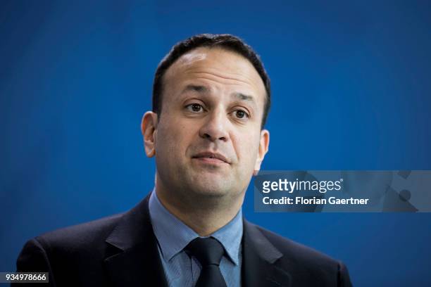 Leo Varadkar, Prime Minister of Ireland, is pictured during a press conference on March 20, 2018 in Berlin, Germany.