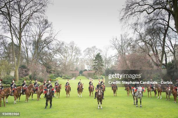 General view of the Park of the Hotel de Matignon on March 20, 2018 in Paris, France. The Duke and Duchess of Luxembourg are on a three day state...