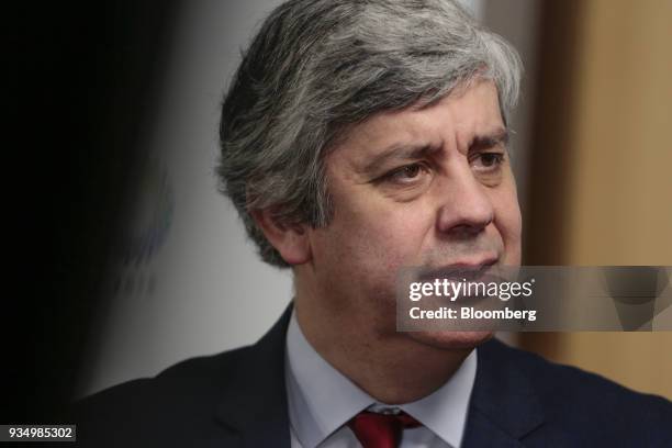 Mario Centeno, Portugal's finance minister and president of the Eurogroup, speaks during a Bloomberg Television interview at the G20 Summit in Buenos...