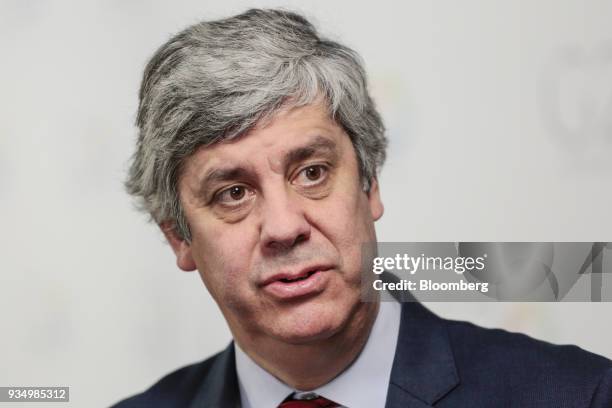 Mario Centeno, Portugal's finance minister and president of the Eurogroup, speaks during a Bloomberg Television interview at the G20 Summit in Buenos...