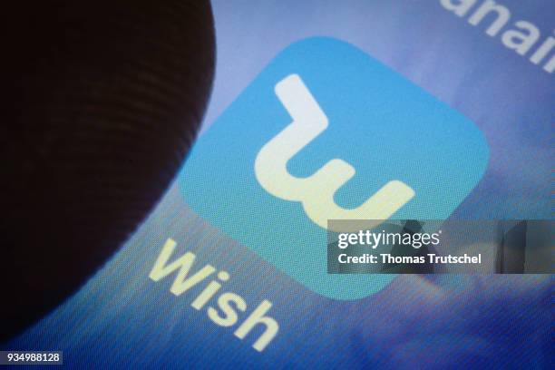 Berlin, Germany In this photo illustration the app of Wish is displayed on a smartphone on March 20, 2018 in Berlin, Germany.