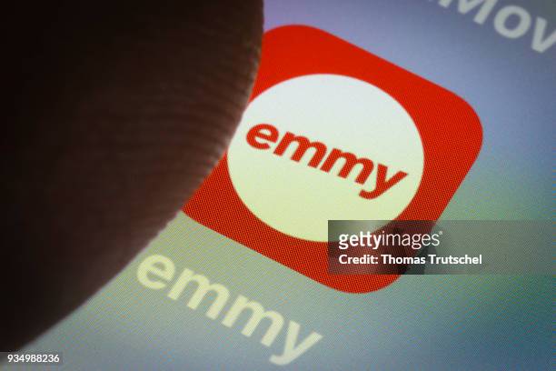 Berlin, Germany In this photo illustration the app of electric scooter company emmy sharing company car2go is displayed on a smartphone on March 20,...