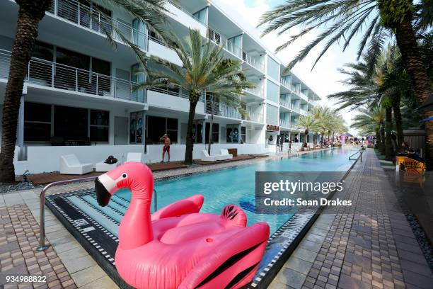 General view of Behrouz & Friends Pool Party produced by 93.5FM Revolution Radio Miami at the National Hotel as part of Miami Music Week on March 19,...