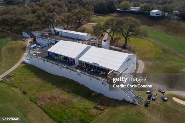 An aerial view of the merchandise tent prior to the World Golf Championships-Dell Technologies Match Play at Austin Country Club on March 17, 2018 in...