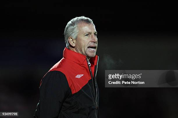 Southampton manager Alan Pardew looks on during the FA Cup sponsored by e.on Second Round Match between Northampton Town and Southampton at Sixfields...