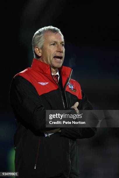 Southampton manager Alan Pardew looks on during the FA Cup sponsored by e.on Second Round Match between Northampton Town and Southampton at Sixfields...