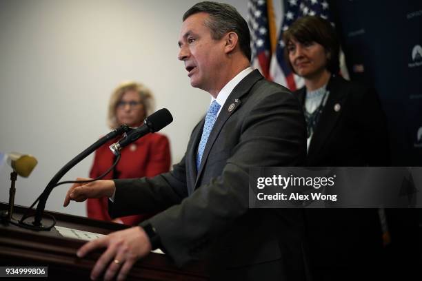 Rep. Don Bacon , speaks after the weekly House Republican Conference meeting March 20, 2018 at the Capitol in Washington, DC. House Republicans held...