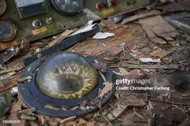 Decommissioned fishing boat sits in the Jubilee Dock at Fleetwood, once the third biggest fishing port in Britain on March 20, 2018 in Fleetwood,...