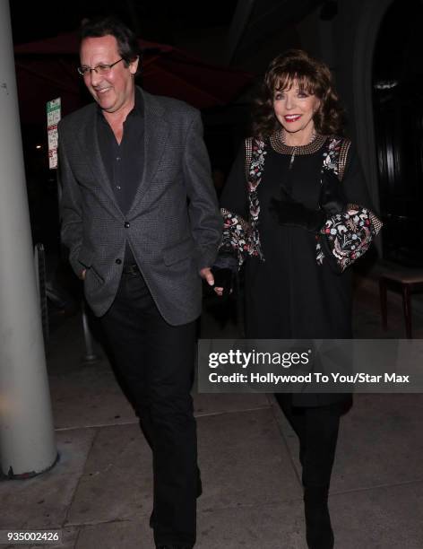 Joan Collins and Percy Gibson are een on March 19, 2018 in Los Angeles, California.