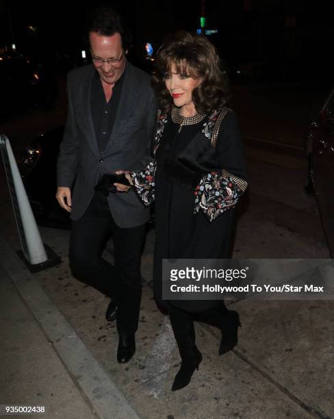 Joan Collins and Percy Gibson are een on March 19, 2018 in Los Angeles, California.