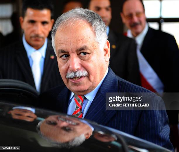 Libyan Secretary of the General People's Committee Al-Baghdadi Ali al-Mahmudi upon his arrivel on October 28, 2010 in Tunis. Al Baghdadi arrived in...