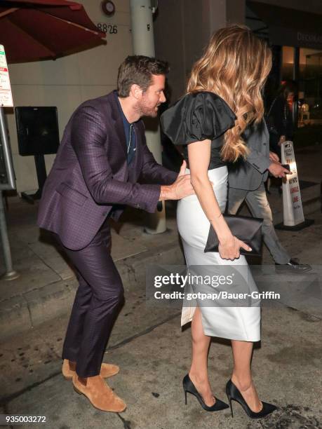 Armie Hammer and Elizabeth Chambers are seen on March 19, 2018 in Los Angeles, California.