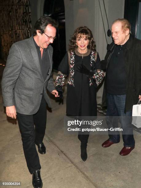 Joan Collins is seen on March 19, 2018 in Los Angeles, California.