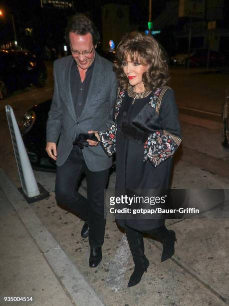 Joan Collins is seen on March 19, 2018 in Los Angeles, California.