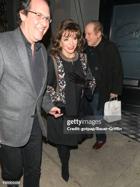 Joan Collins is seen on March 19, 2018 in Los Angeles, California.