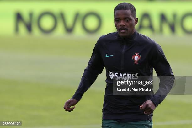 Portugal midfielder William Carvalho during training session at Cidade do Futebol training camp in Oeiras, outskirts of Lisbon, on March 20, 2018...