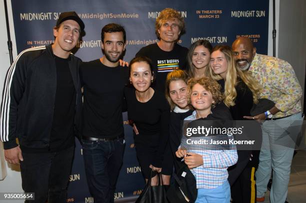 Anthony and Alina Shriver with family of Best Buddies pose in the photo booth at Midnight Sun Talent Screening Introduction at Regal South Beach on...