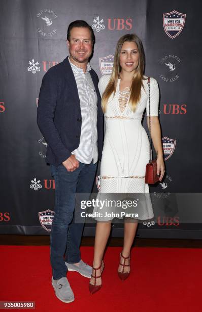 Kurt Busch and Ashley Busch attend the Kate Upton & Justin Verlander "Uncork For A Cause" To Benefit Wins For Warriors Foundation at Old Marsh Golf...