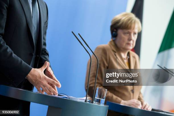 German Chancellor Angela Merkel and Irish Prime Minister Leo Varadkar hold a news conference at the Chancellery in Berlin, Germany on March 20, 2018.