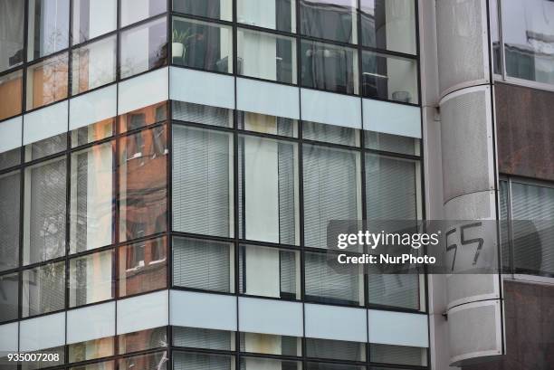 The London headquarters of Cambridge Analytica stands on New Oxford Street in central London on March 20, 2018. The company is accused of using the...